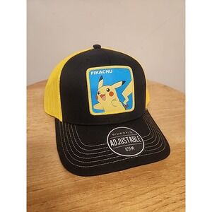 Pokemon Pikachu Snapback Hat Adjustable Black Mesh Bioworld New With Tags